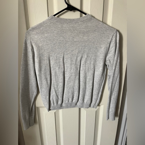 DIVIDED Red Rose Floral Gray Long Sleeve Sweater - Picture 2 of 6